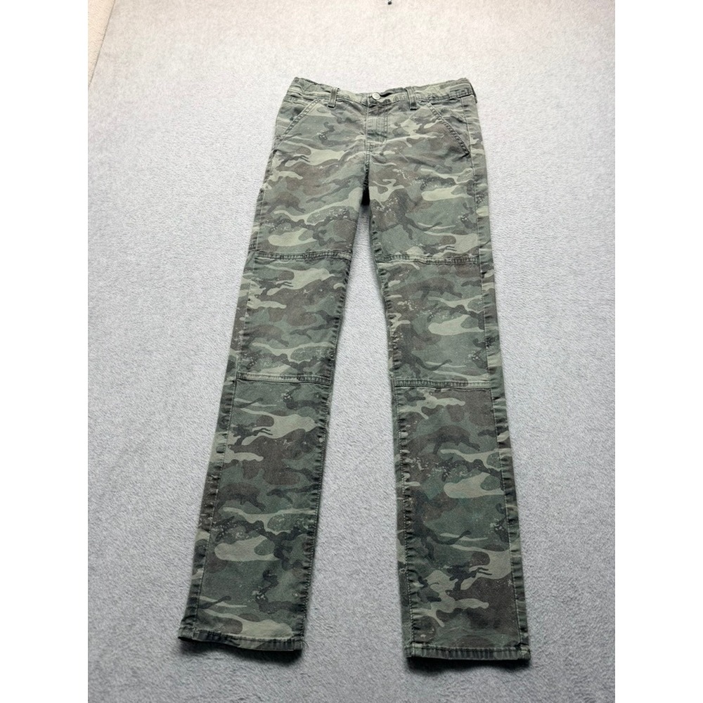 Levi's Kids Camo Skinny Utility Pants Green Brown Camouflage Size 18 Regular